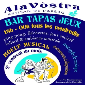 Soirée jeux tapas bar en musique